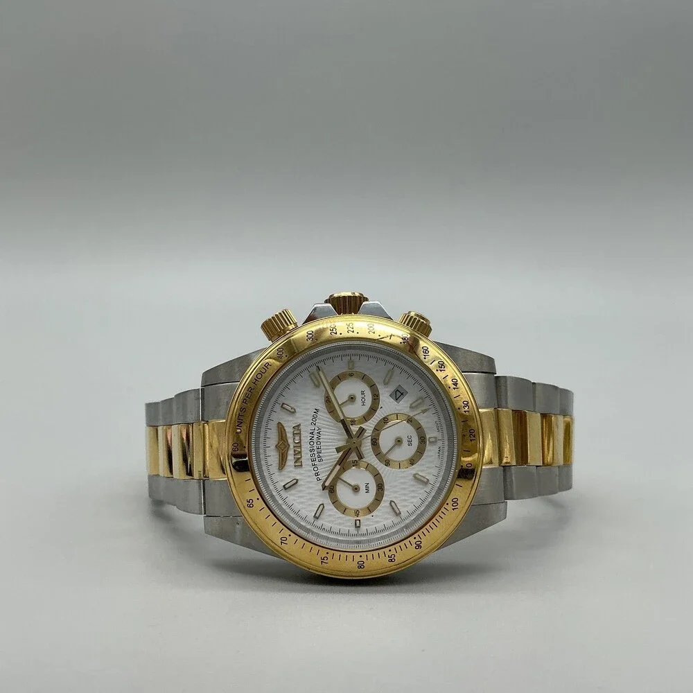 Invicta Speedway 9212 Mens Watch 41mm Two Tone Chronograph New Battery 8.5